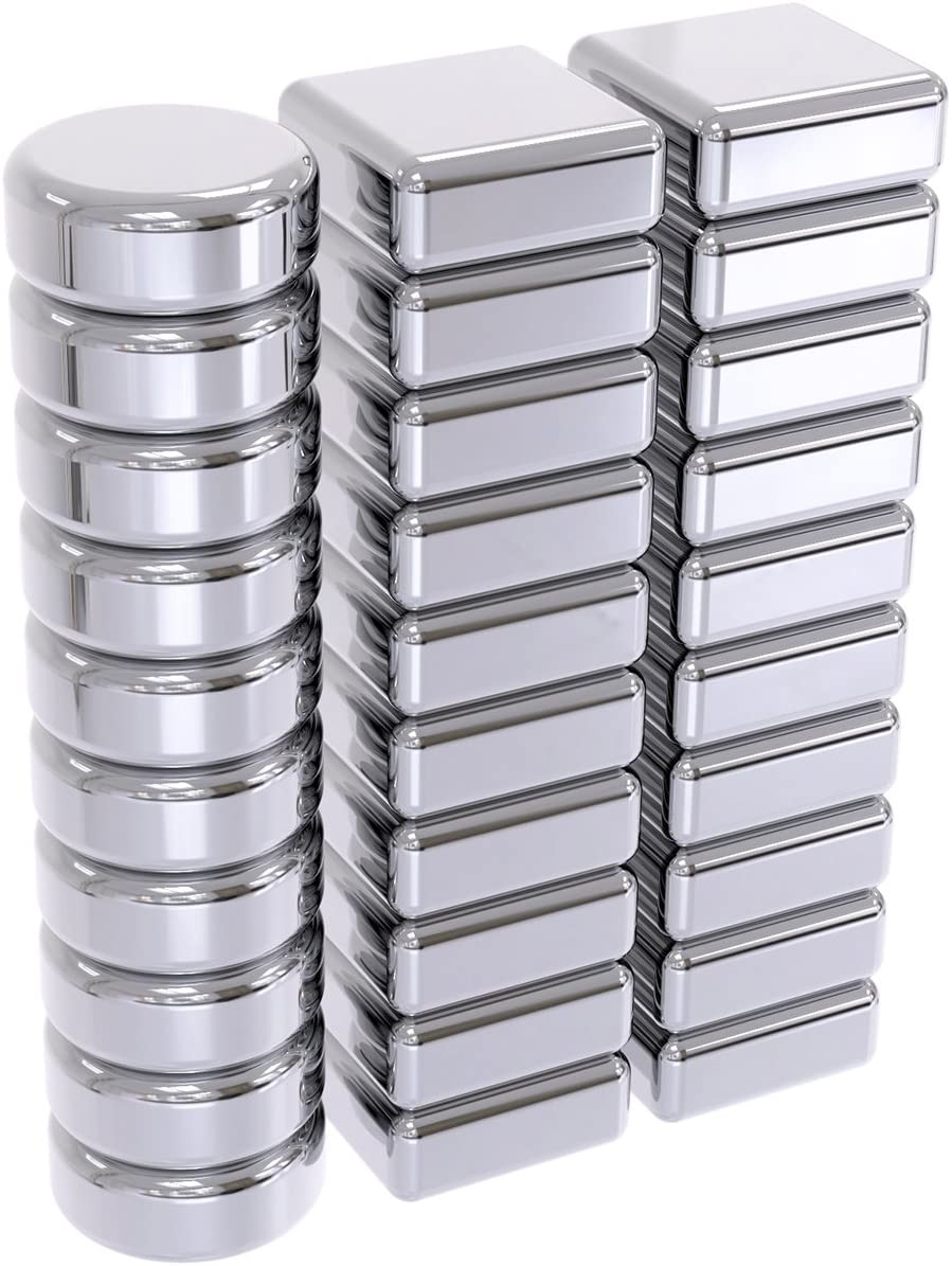 Sycees 30 Piece Neodymium Magnet Set, Pack of 10 10 x 3 mm Round Magnets + 10 10x10x3 mm Cubes with Pack of 10 20x10x3 Super Strong Block Magnets Fridge Magnetic Notice Board/Memo Board