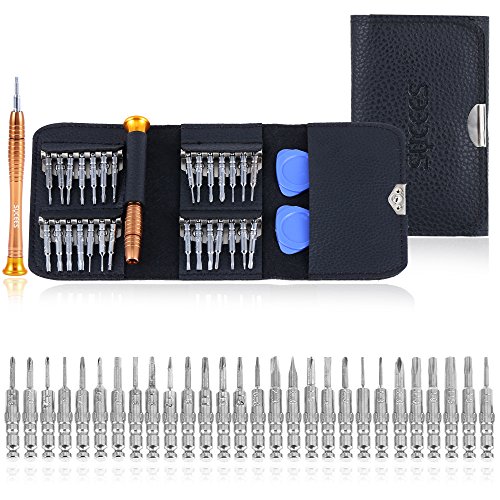SYCEES Screwdriver Set 29 in 1 Repair Tool Set with 2 Plectrums for PC, Laptop, Camera, Glasses, Watches, Mobile Phone