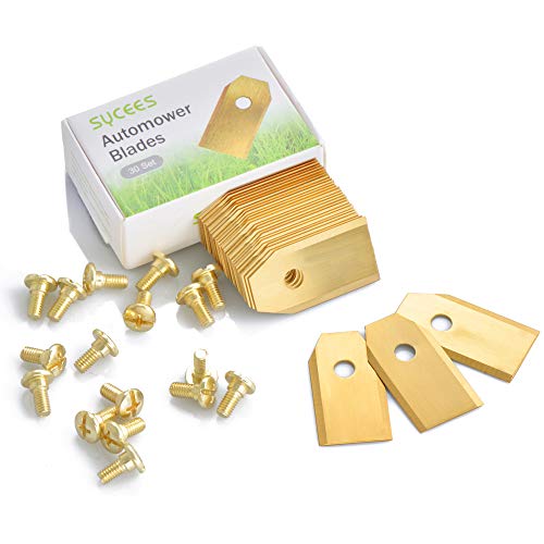 SYCEES 30 set of mowing robot knives, titanium blades for all Husqvarna® Automower® / Yardforce / Gardena® robotic mower (3g - 0.75 mm), mowing robot blades for 105, 310, 315, 320, 420, 430x, r40i and